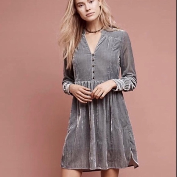 Anthropologie Dresses & Skirts - Holding Horses Nantes Velvet Shirt dress